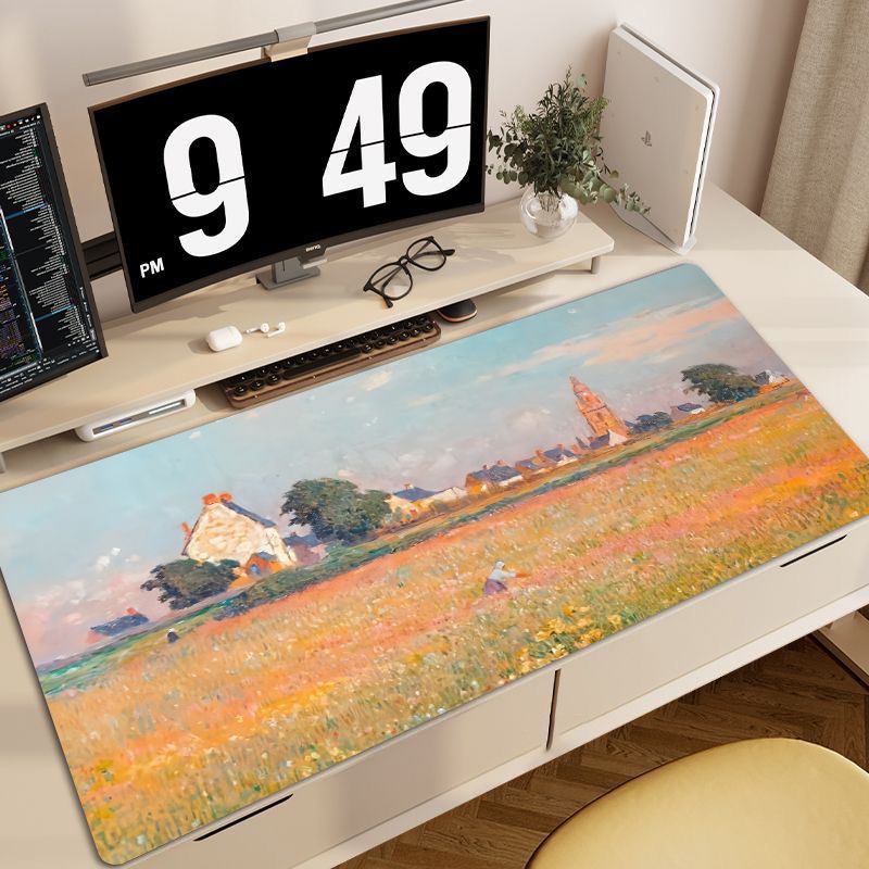 Oil Painting Landscape XL Desk Mouse Pad Workstation Mat
