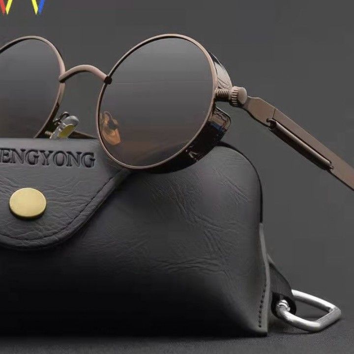 Retro Steampunk Hip Hop Metal Sunglasses