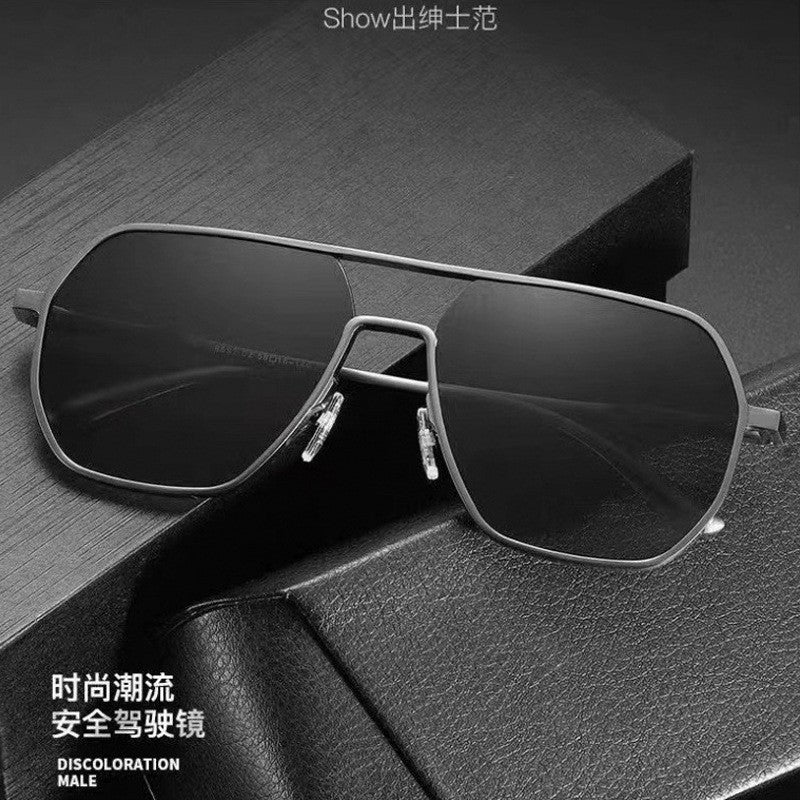 Unisex Aluminum Magnesium Polarized Color Changing Sunglasses