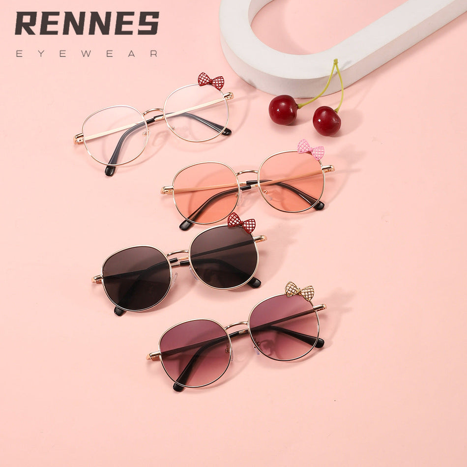 Kids Bow Metal Frame UV400 Fashion Sunglasses