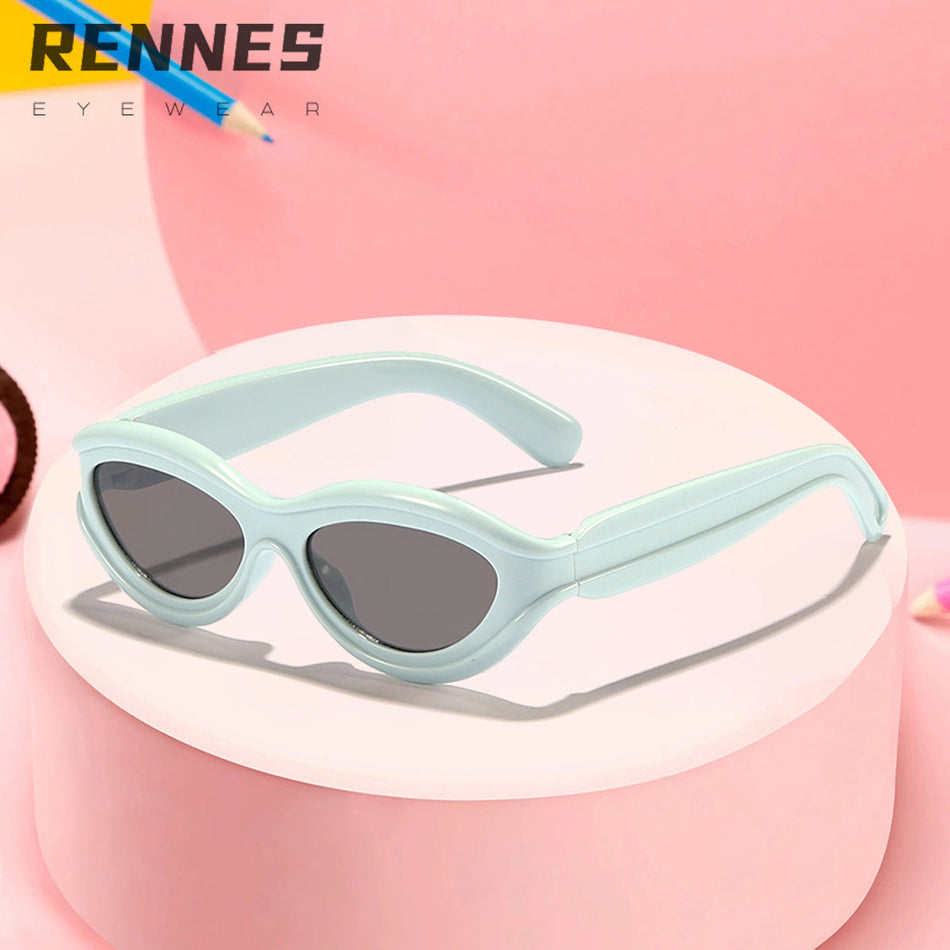Kids Retro Oval Frame UV400 Fashion Sunglasses Candy Color