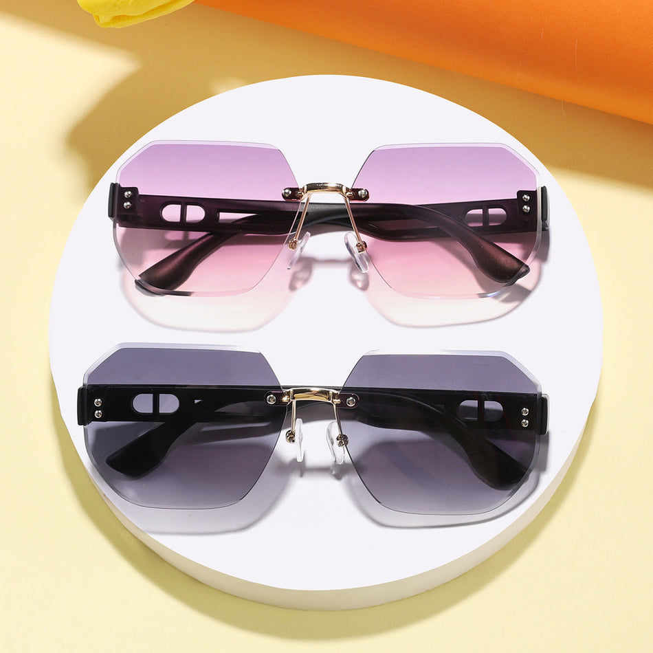Kids Frameless Polygon UV400 Fashion Sunglasses Trendy Style