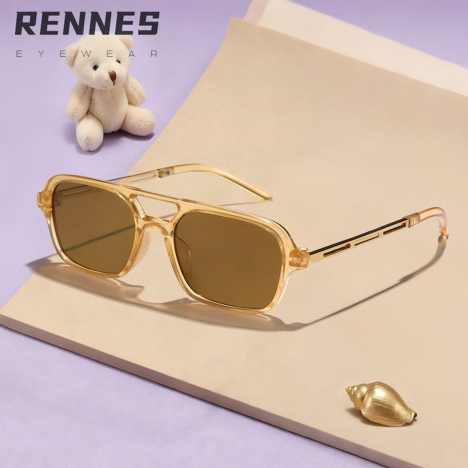 Retro Metal Square Frame UV400 Sunglasses Fashion Style