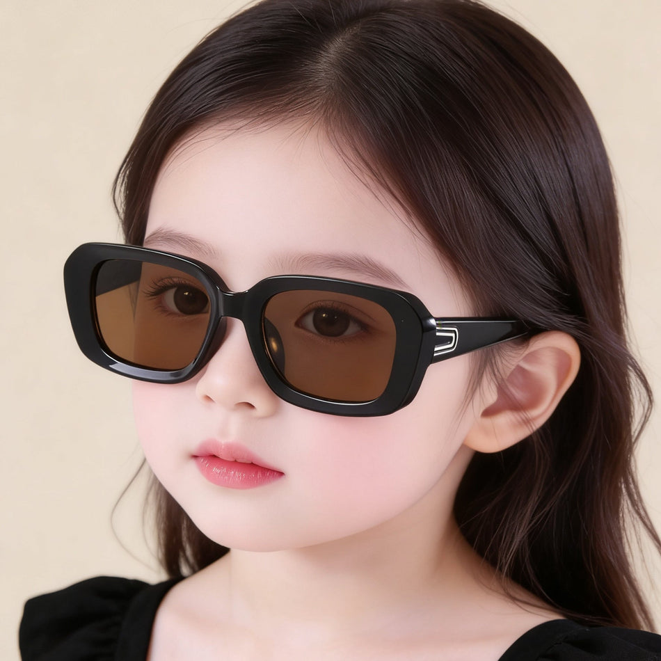 Children Cream Square Frame UV400 Sun Protection Sunglasses