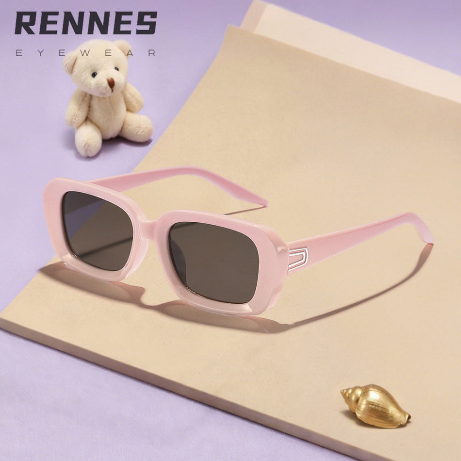 Children Cream Square Frame UV400 Sun Protection Sunglasses