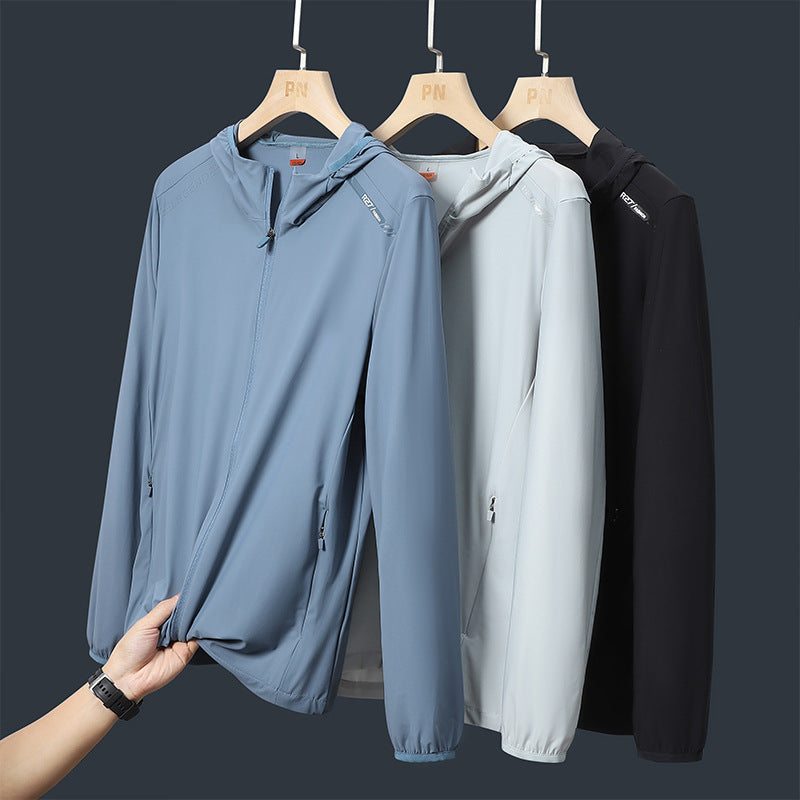 Unisex Ice Silk Hooded Quick-Drying UPF 50+ Sun Protection Skin