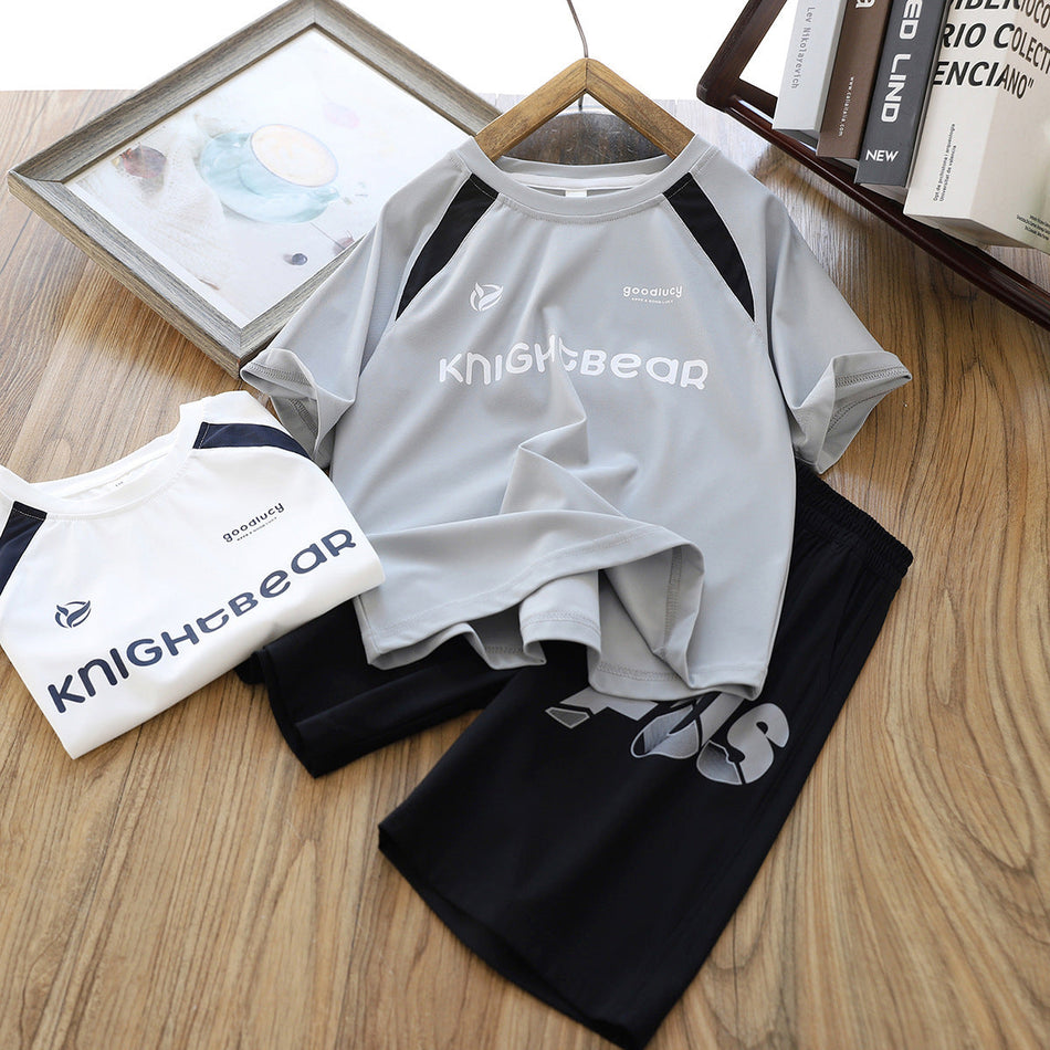 Boys Quick-Dry Sports Set Short Sleeve Nylon Summer Outfit