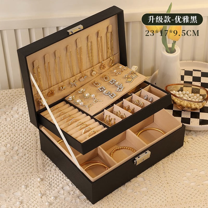 High-End Large Capacity Jewelry Storage Box Earrings Necklace