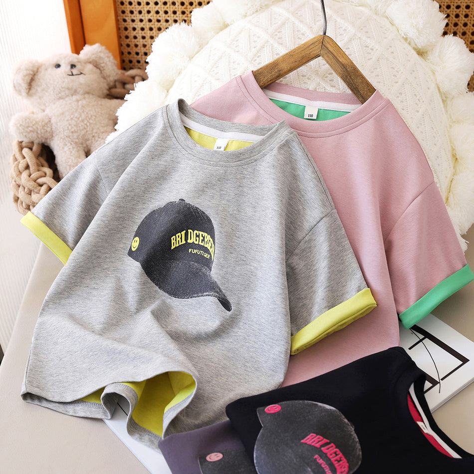 Boys Cotton Blend Long Sleeve T-Shirt Crew Neck Summer Top
