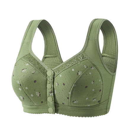 Front-Button Cotton Vest Bra for Women Lightweight Summer Comfort