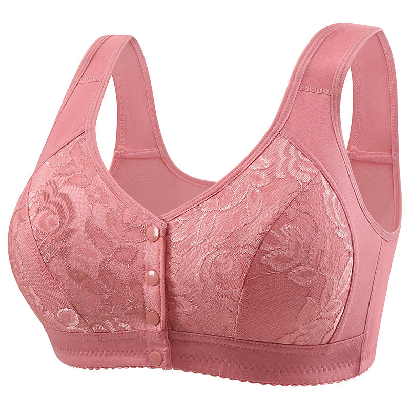 Women's Front-Closure Lace Bra Wireless Comfort Vest Style