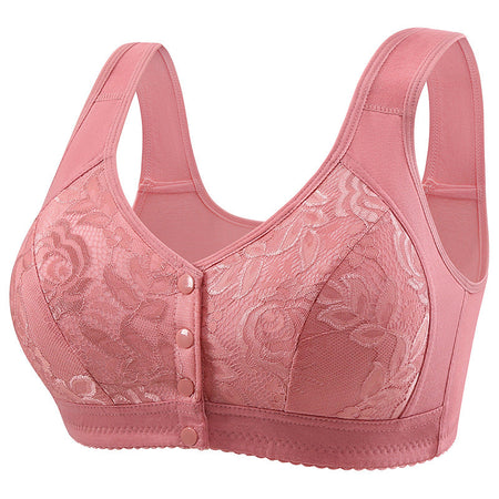 Women's Front-Closure Lace Bra Wireless Comfort Vest Style