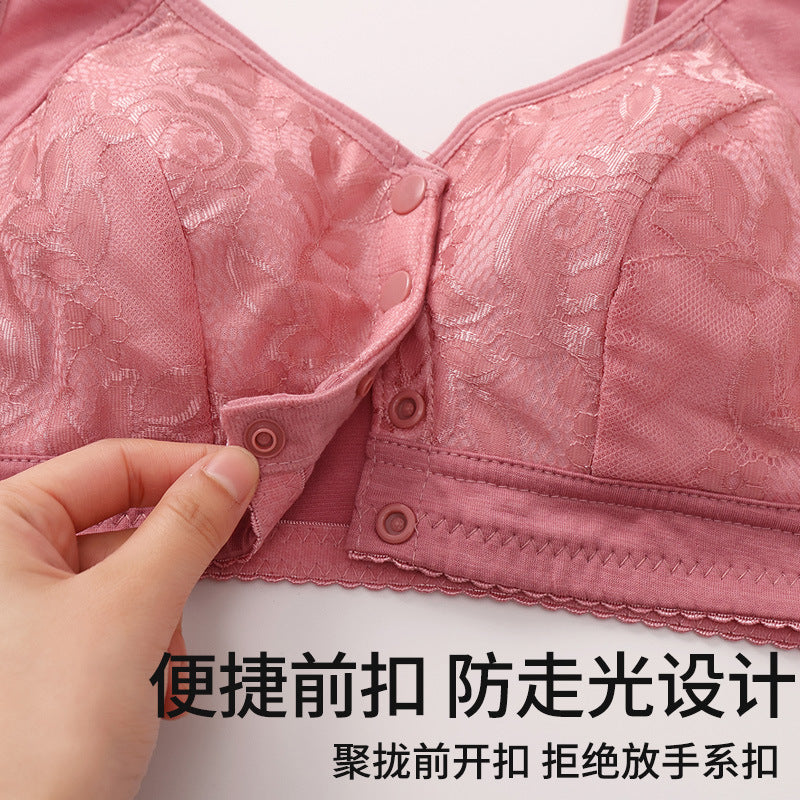 Women's Front-Closure Lace Bra Wireless Comfort Vest Style