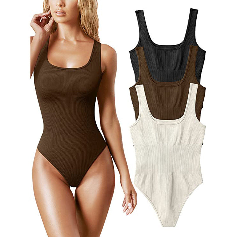 Seamless Square Neck Shaping Jumpsuit Vest Body Shaper Waist Lift