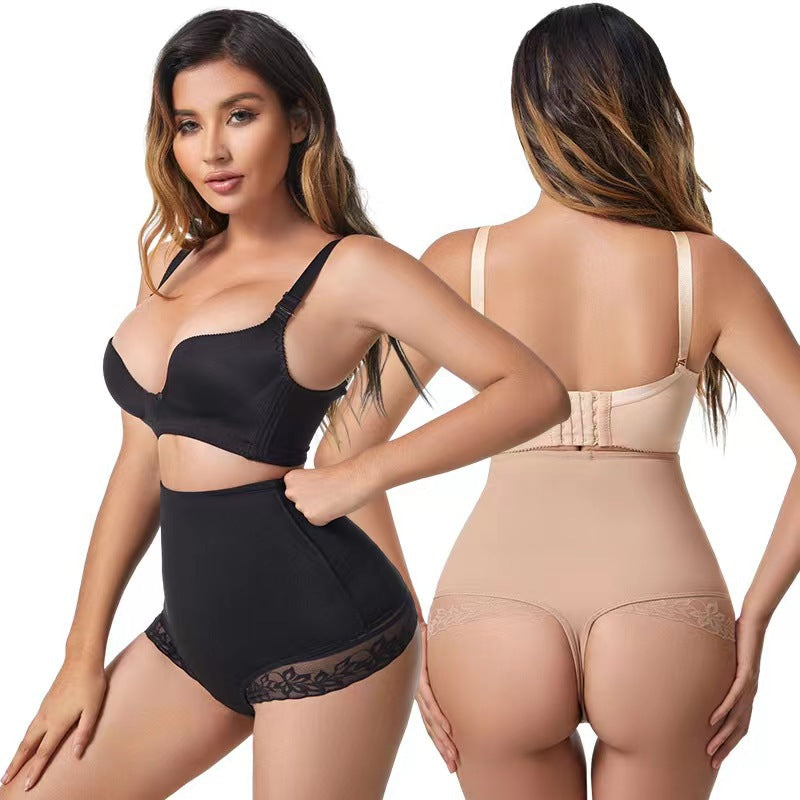 High Waist Ice Silk Mesh Shaping Shorts Lace Tummy Control Hip Lift