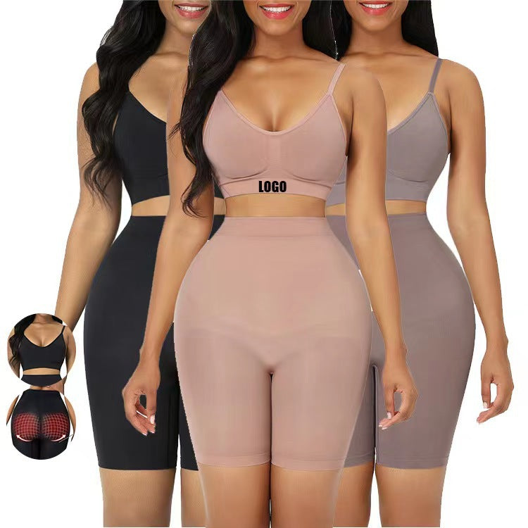 Seamless Sling Sports Bra Set High Waist Hip Lift Shapewear Suit