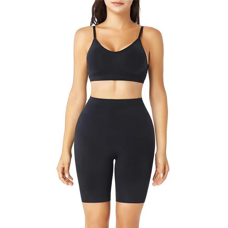 Seamless Sling Sports Bra Set High Waist Hip Lift Shapewear Suit