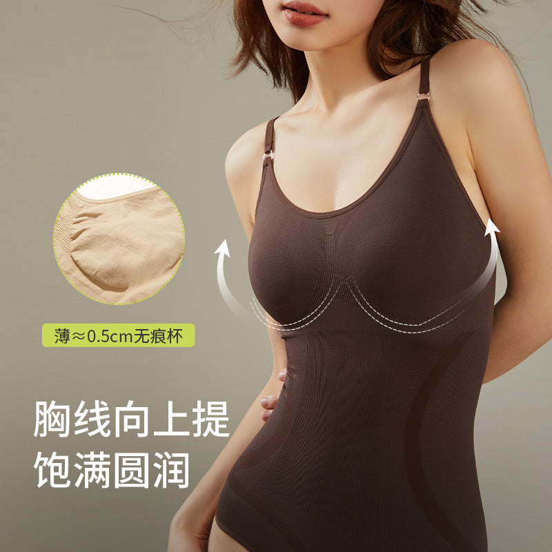 Button Front Shapewear Camisole Tummy Control Butt Lift Corset
