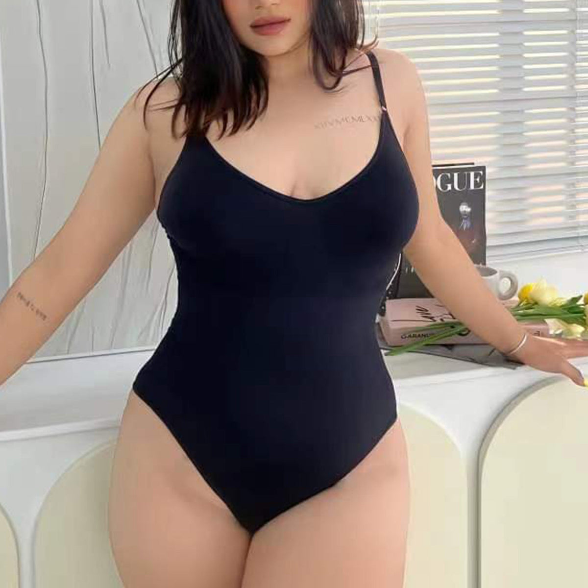 Button Front Shapewear Camisole Tummy Control Butt Lift Corset Bodysuit