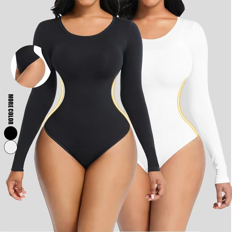 Womens Long Sleeve Body Shaper Slim Fit Shapewear Bodysuit Wear