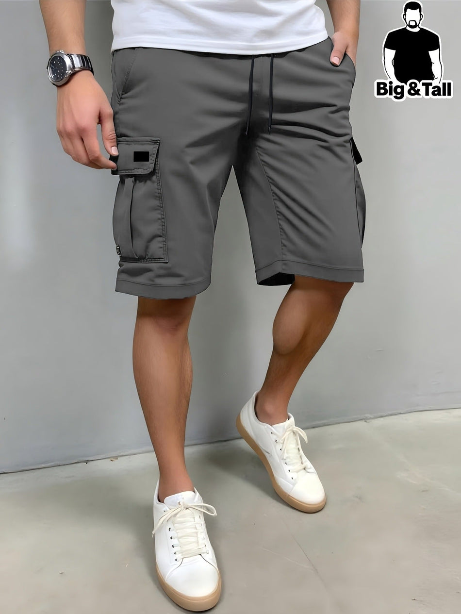 Plus Size Men’s Casual Straight Fit Polyester Work Shorts