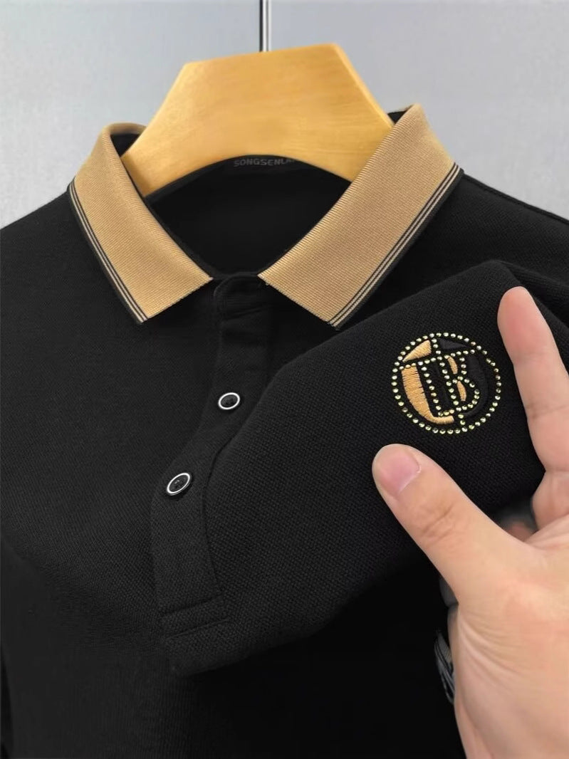 Men’s Korean Style Solid Color Short Sleeve Polo Shirt