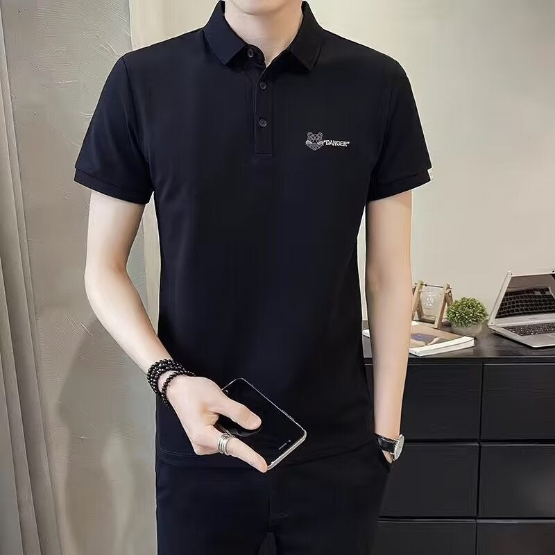 Men’s Breathable Embroidered Short Sleeve Polo Shirt