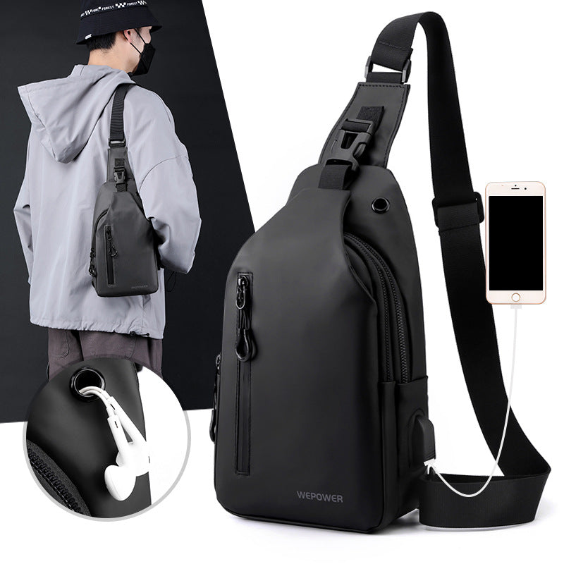 Men's Waterproof Crossbody Chest Bag with Large Capacity