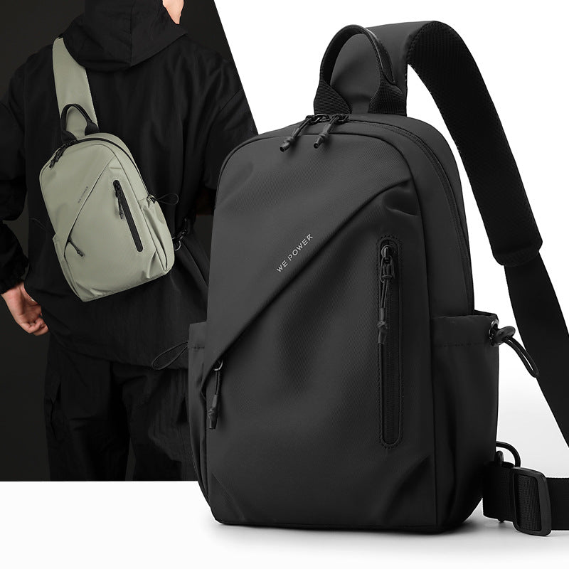 Men's Water-Repellent Crossbody Chest Bag Large Capacity