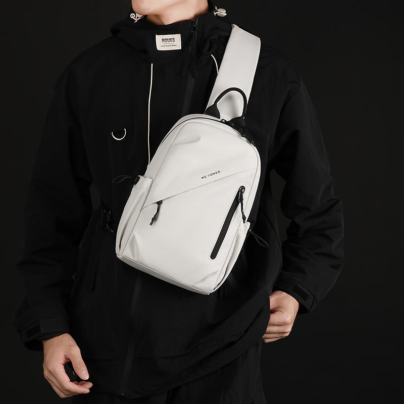 Men's Water-Repellent Crossbody Chest Bag Large Capacity
