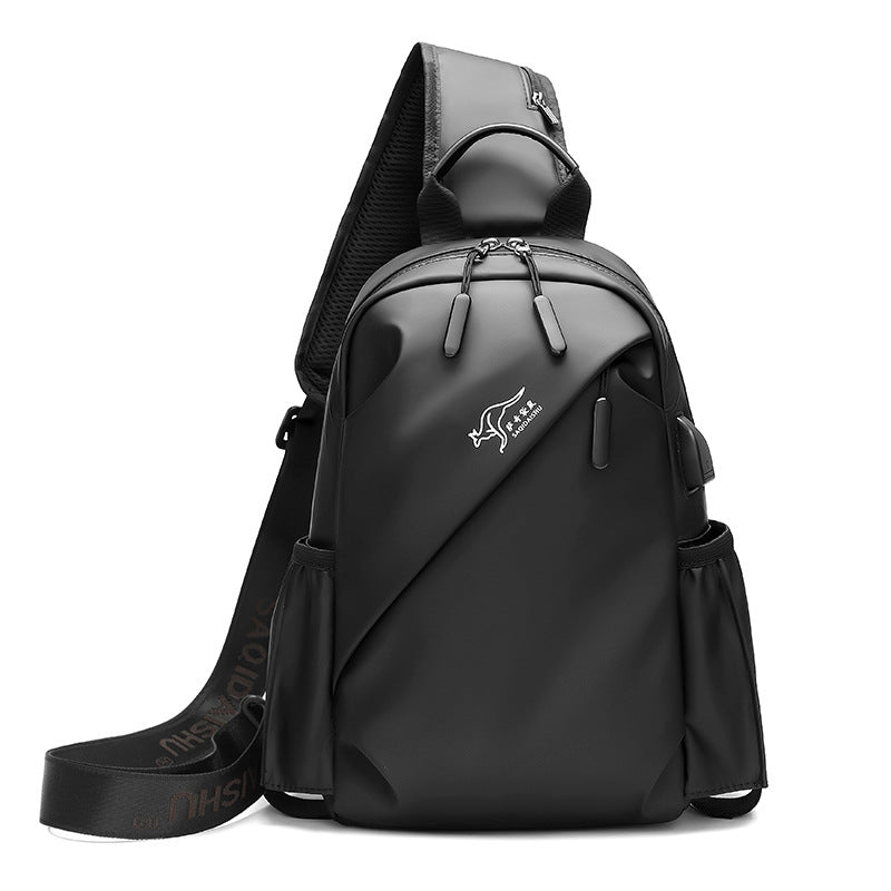 Men's Waterproof Chest Bag with USB Large Capacity Design