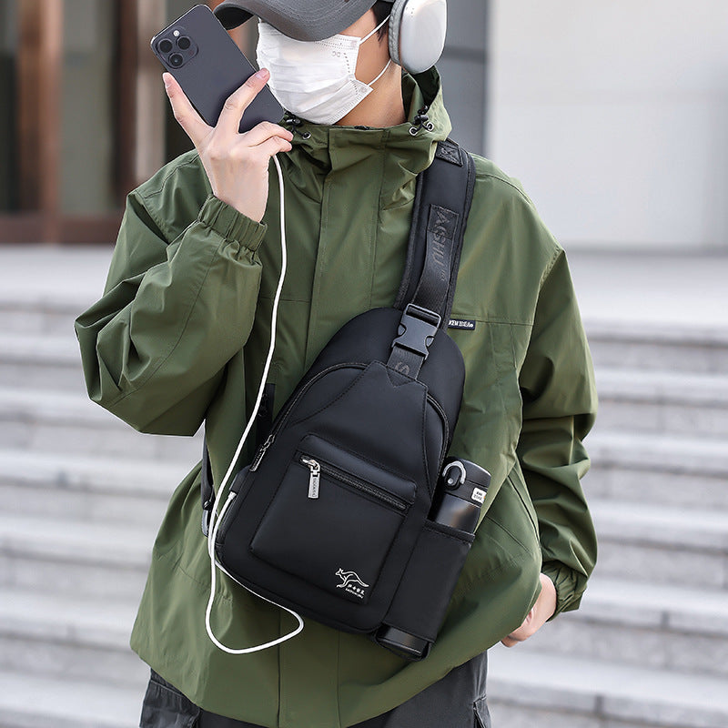 Men's Waterproof Oxford Chest Bag with Large Capacity Design