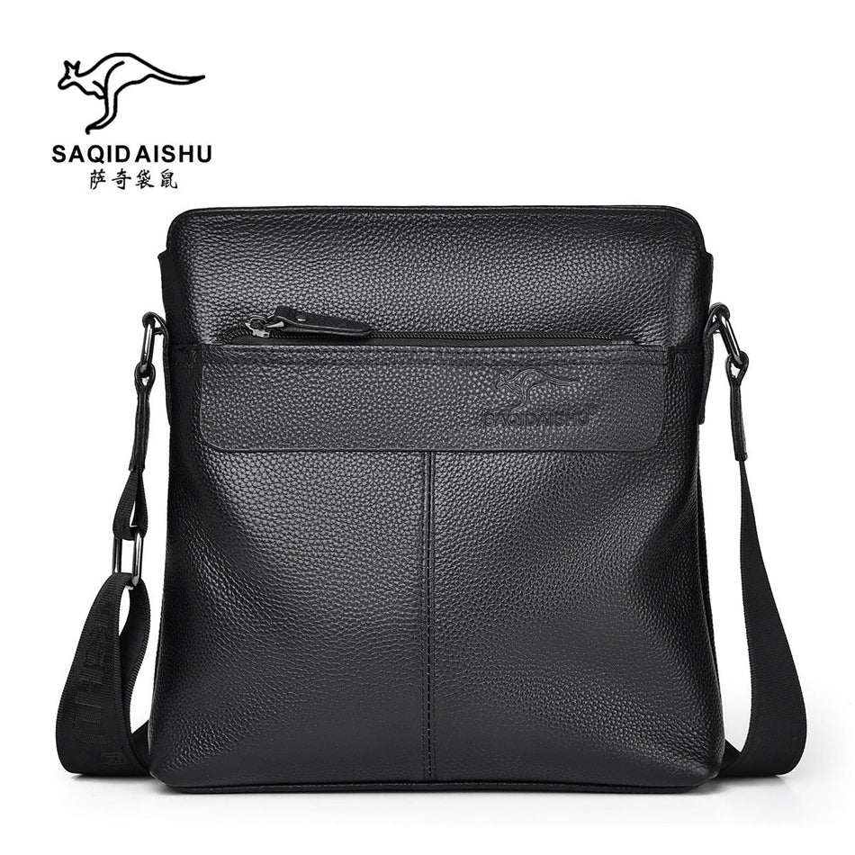 Men's Genuine Leather Shoulder Bag with Business Travel Design