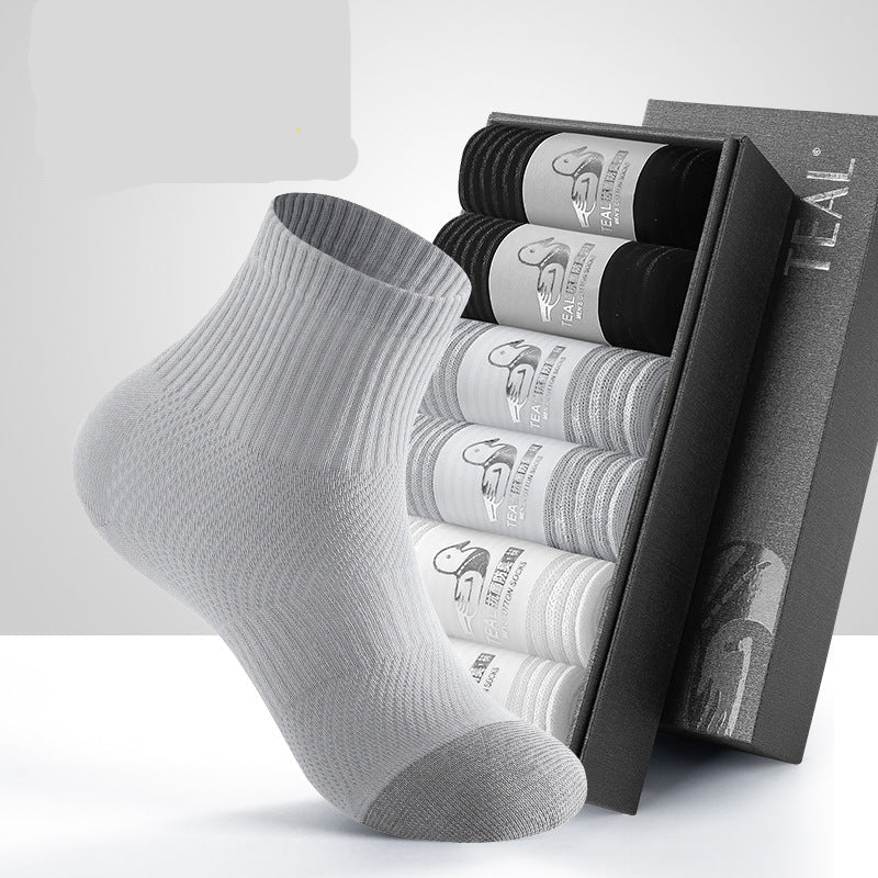 PACK OF 6-Men's Breathable Mesh Cotton Socks with Antibacterial