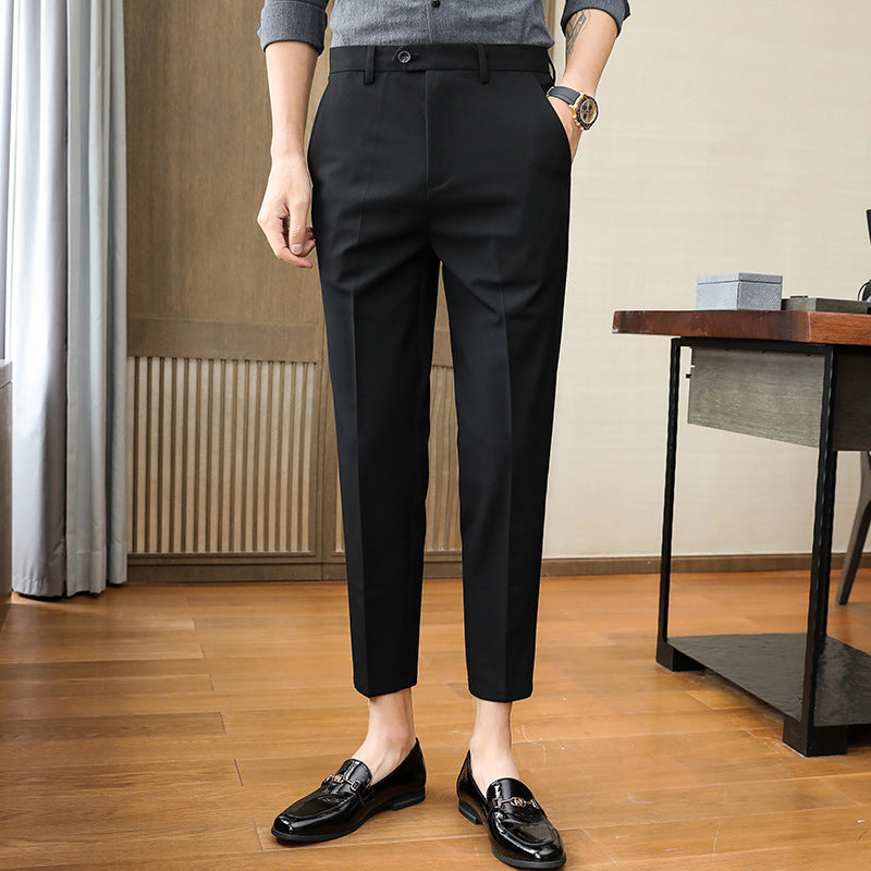 Men's Slim Fit Ankle-Length Business Suit Trousers Casual Wear