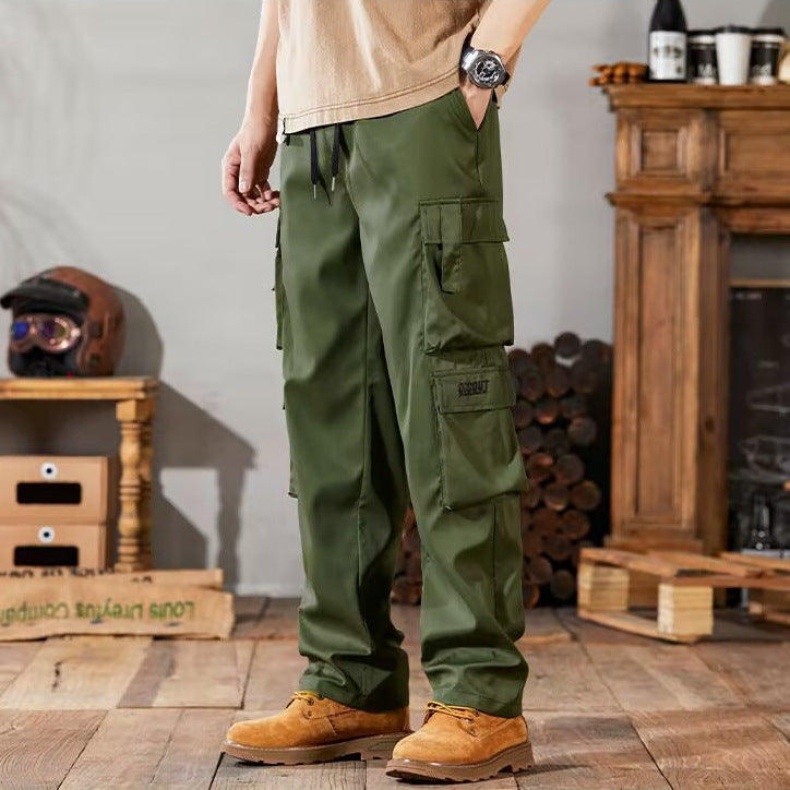 Men's American Style Summer Cargo Pants Loose Multi-Pocket