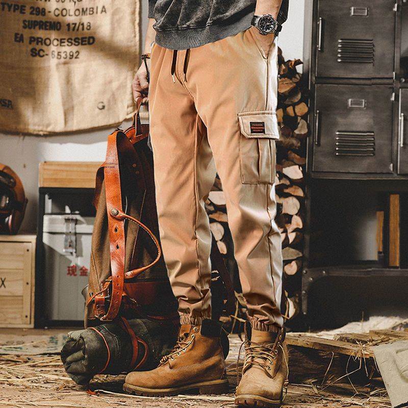 Men's Japanese Style Workwear Casual Loose Fit Cargo Pants