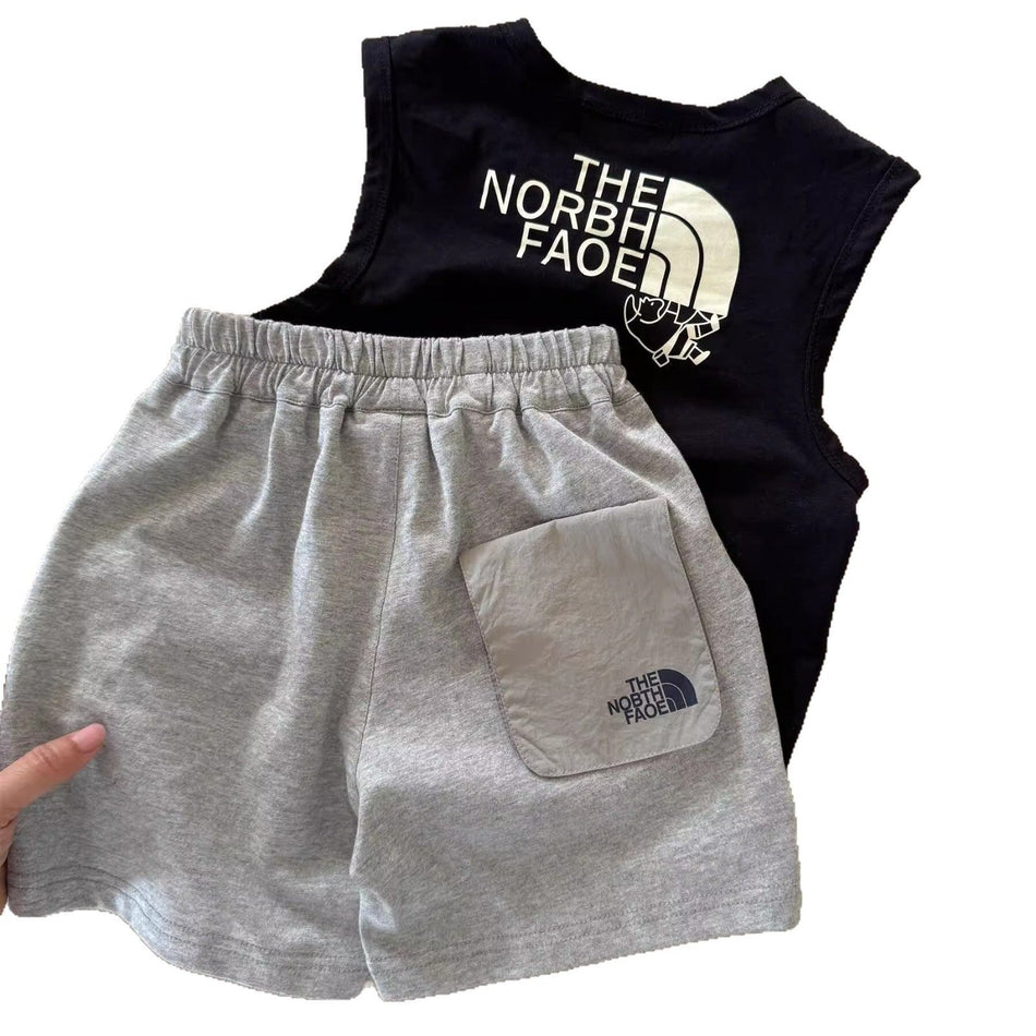 Elite Children's Trend-Brand Letter Print Summer Shorts