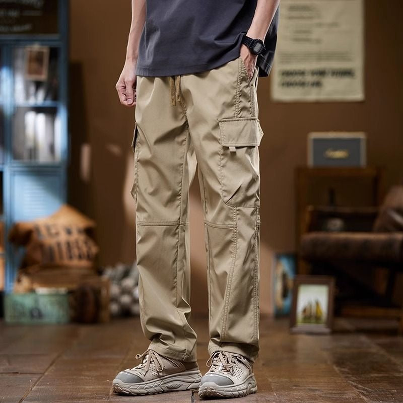 Men American-Inspired Workwear Cargo Pants Loose Straight Fit