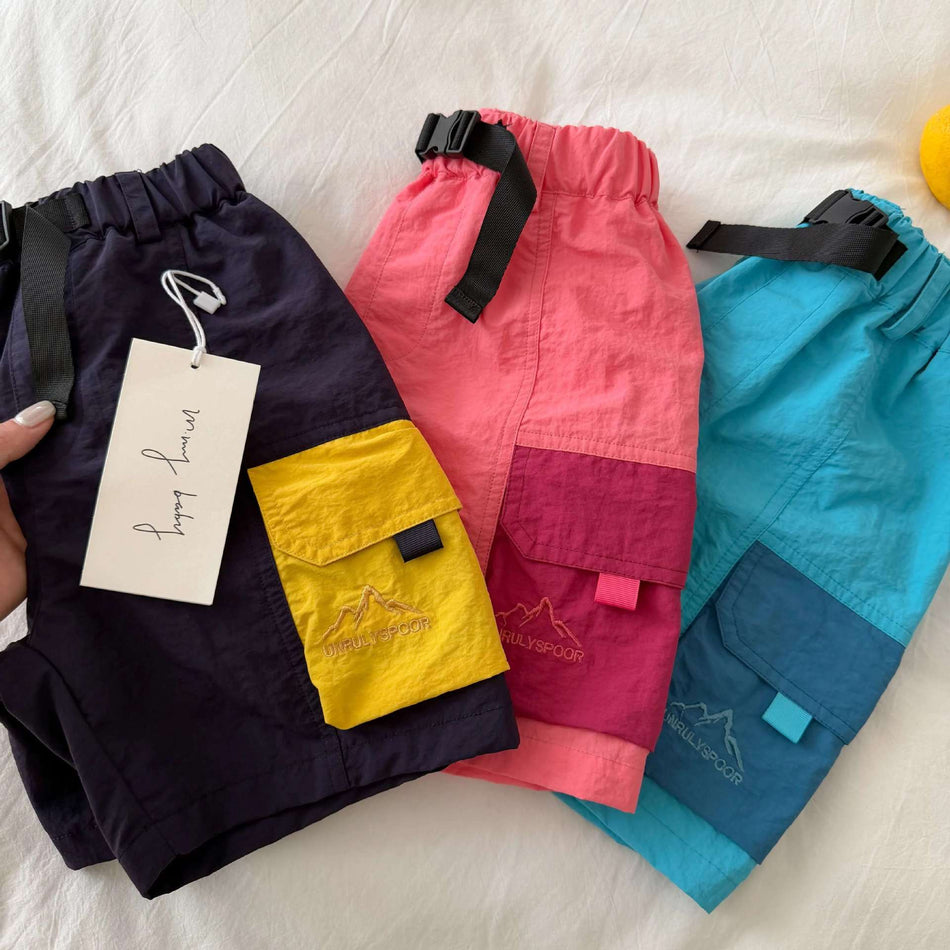 Elite Boys' Workwear-Style Dopamine Color Summer Sports Shorts