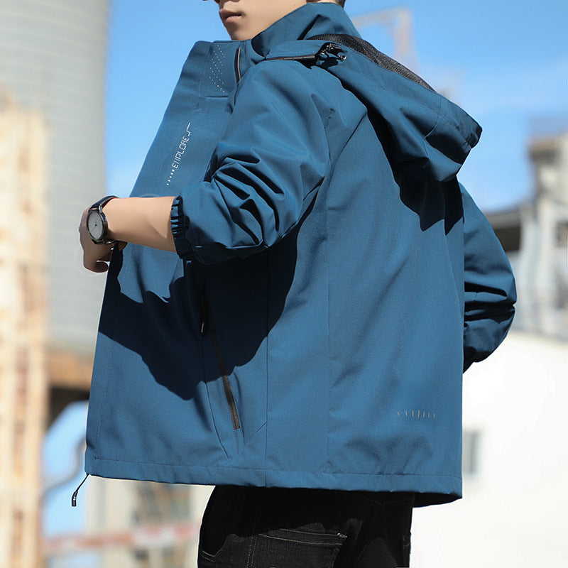 Men's Waterproof Hooded Sports Jacket Lightweight Casual Coat