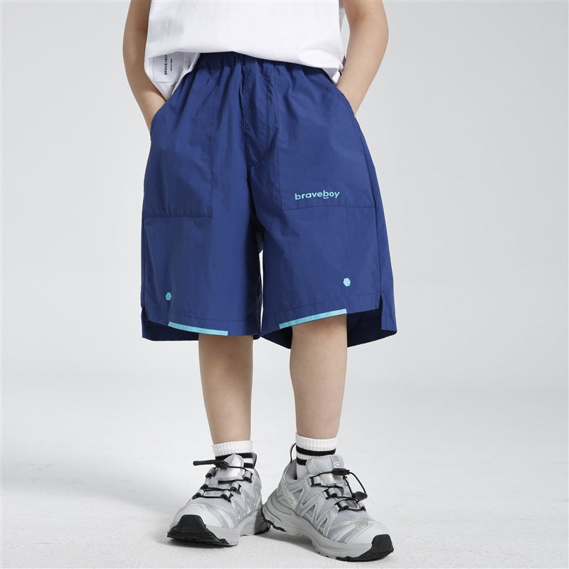 Elite Boys' Lightweight Woven Summer Mid-Length Shorts