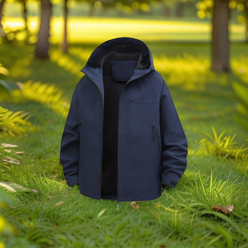 Unisex Waterproof Windproof Outdoor Jacket Removable Fleece Coat