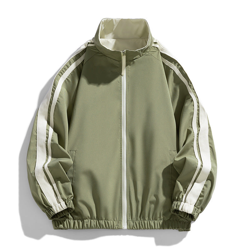 Men's Reversible Stand Collar Softshell Jacket Waterproof Coat