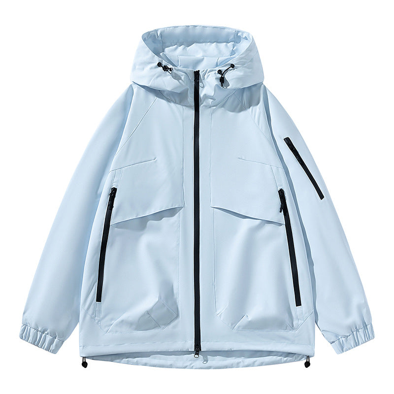 Men's Hooded Casual Workwear Jacket Loose Fit Outdoor Coat