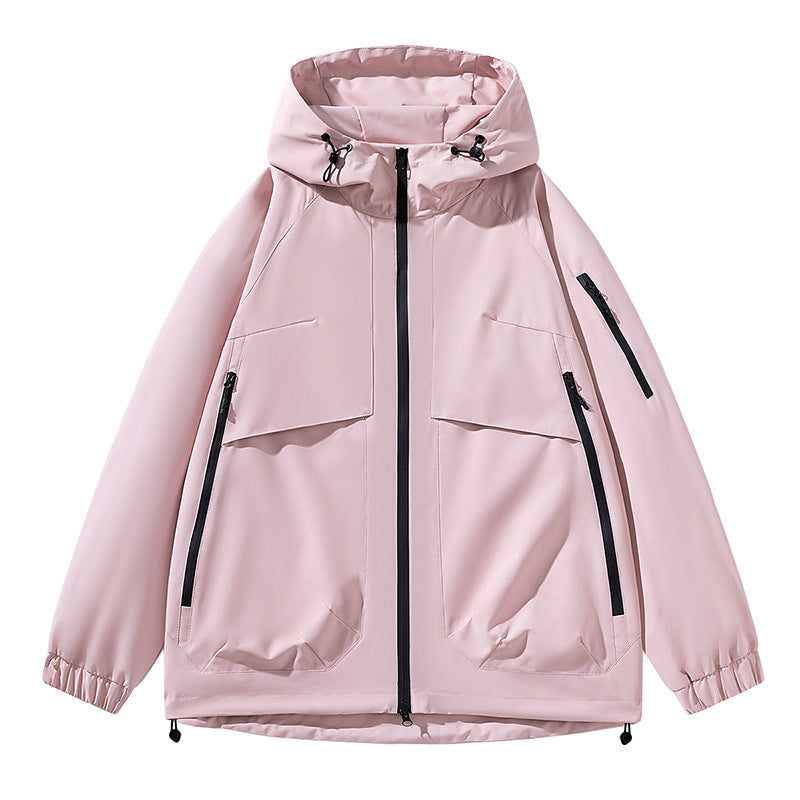Men's Hooded Casual Workwear Jacket Loose Fit Outdoor Coat