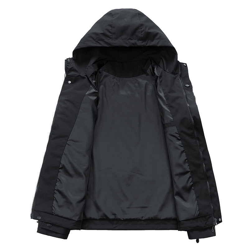 Men's Hooded Workwear Jacket Loose Fit Outdoor Casual Coat