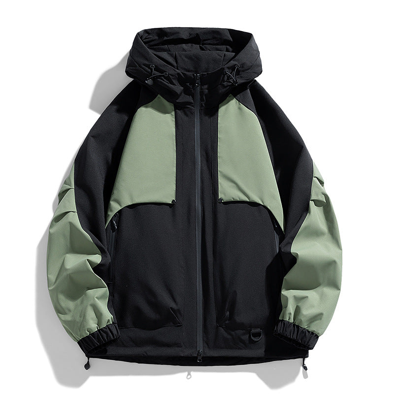Men's Hooded Workwear Jacket Loose Fit Outdoor Casual Coat