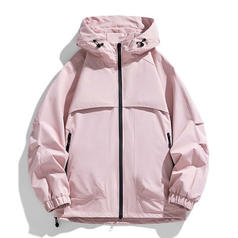 Unisex Hooded Workwear Jacket Loose Fit Casual Outdoor Coat