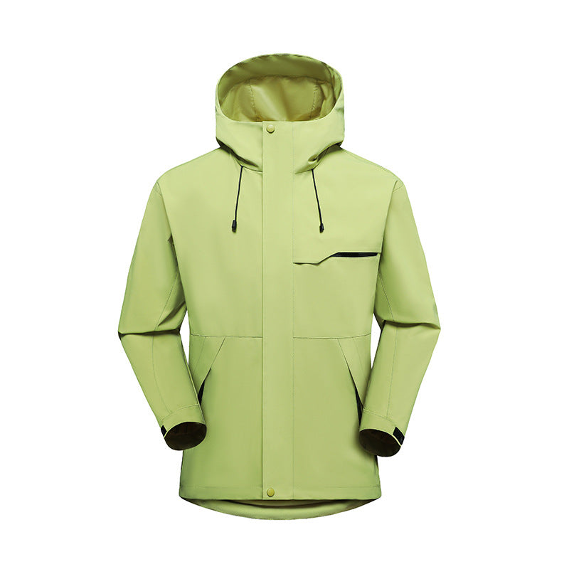 Unisex Three-in-One Hooded Waterproof Outdoor Jacket Loose Fit